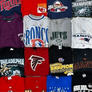 Vintage Men’s Sports Team T-Shirt - Grey/Blue/Red Options 10 Shirts